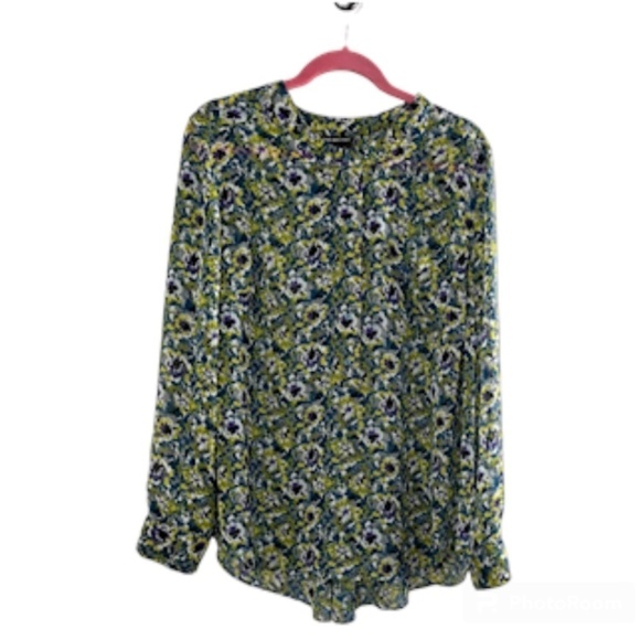 Lane Bryant Floral Top 18 Green Euro Summer Boho Western Neutral Cowgirl Classic - Picture 1 of 13